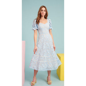 Rachel Parcell Long lace dress bluebell/white